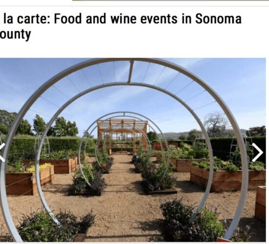The Press Democrat article headline. Text: A la carte: Food and wine events in Sonoma County.