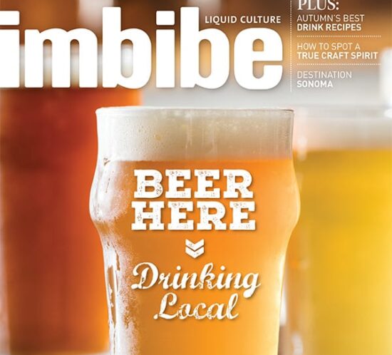 Imbibe magazine cover. Text: Beer Here, Drinking Local.