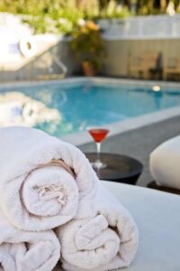 After shopping, relax by the pool at a top hotel in Sonoma.